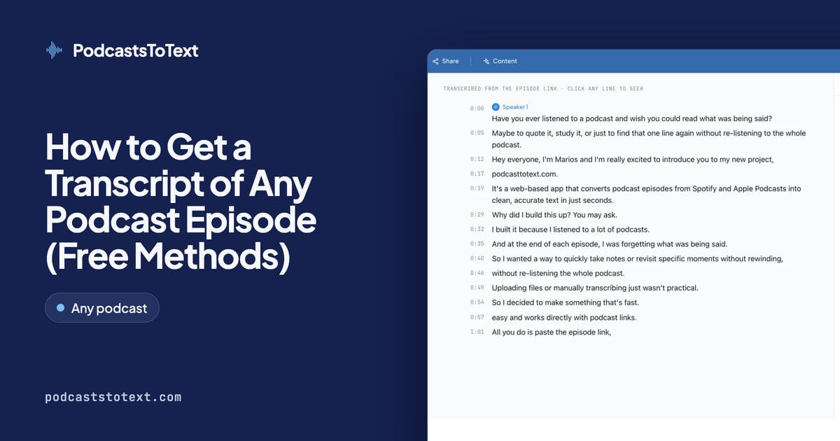 How to Get a Transcript of Any Podcast Episode (Free Methods)
